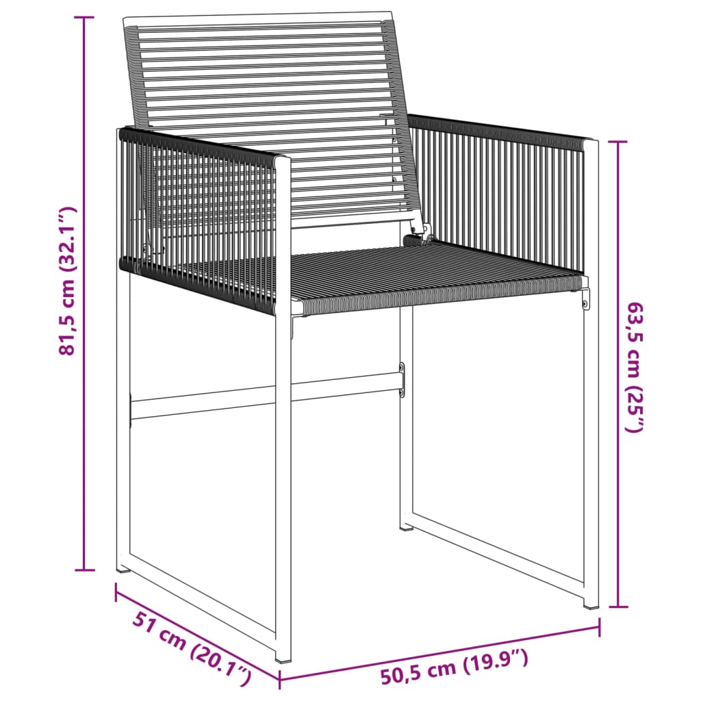 Gartenstühle 4 Stk. Schwarz Poly Rattan