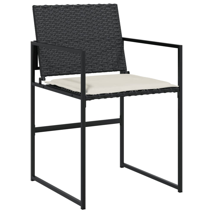 Gartenstühle mit Kissen 4 Stk. Schwarz Poly Rattan