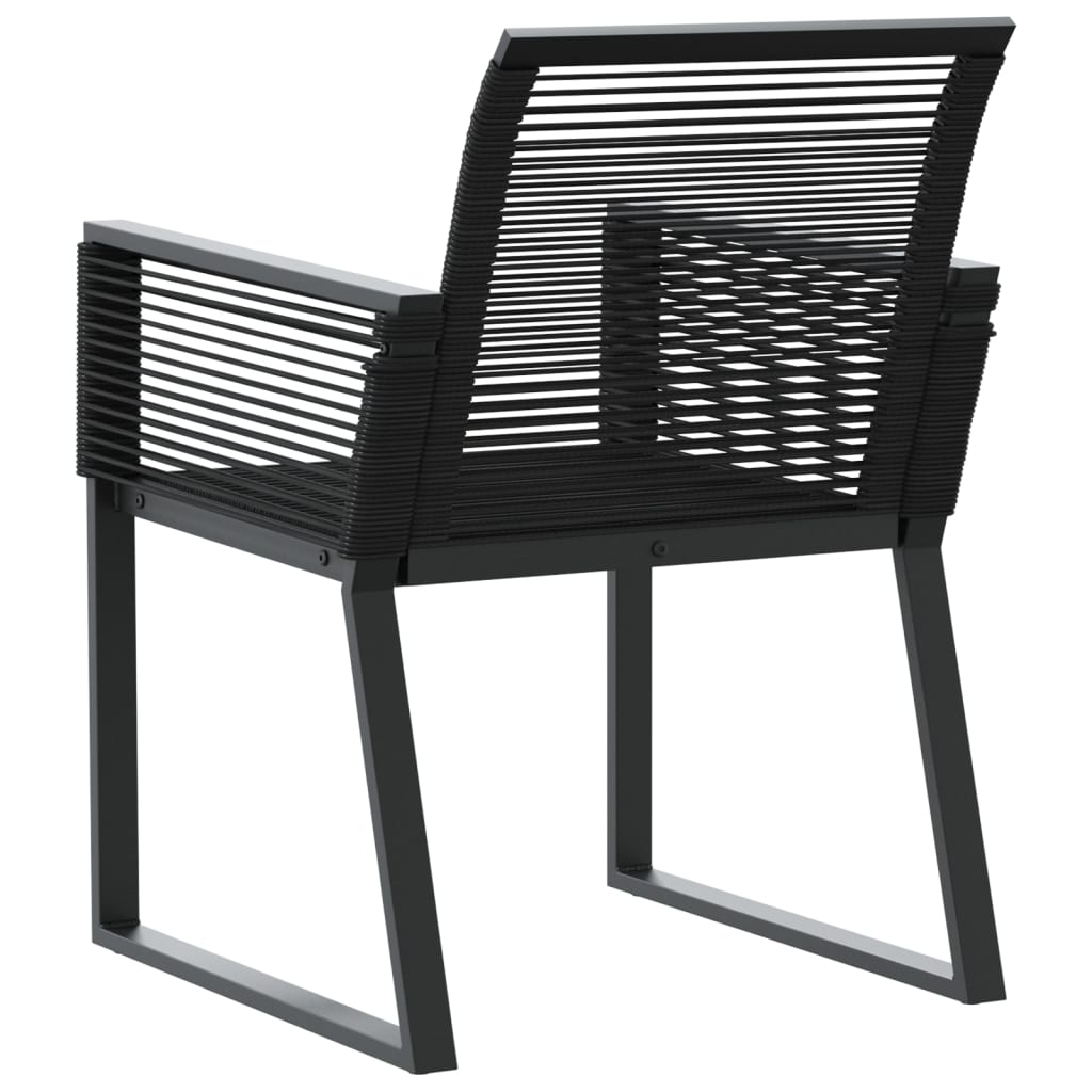 Gartenstühle 2 Stk. Schwarz Poly Rattan