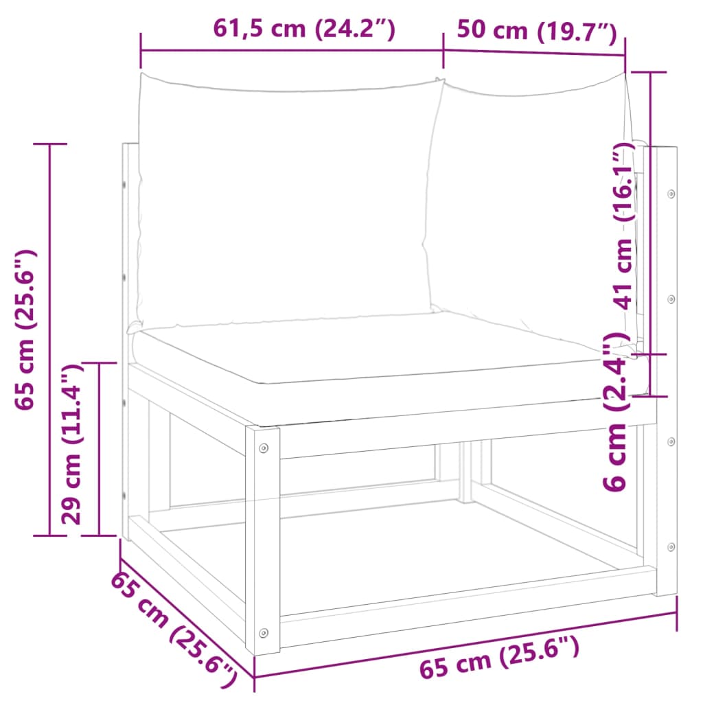 Garten-Ecksofa mit Kissen Massivholz Akazie