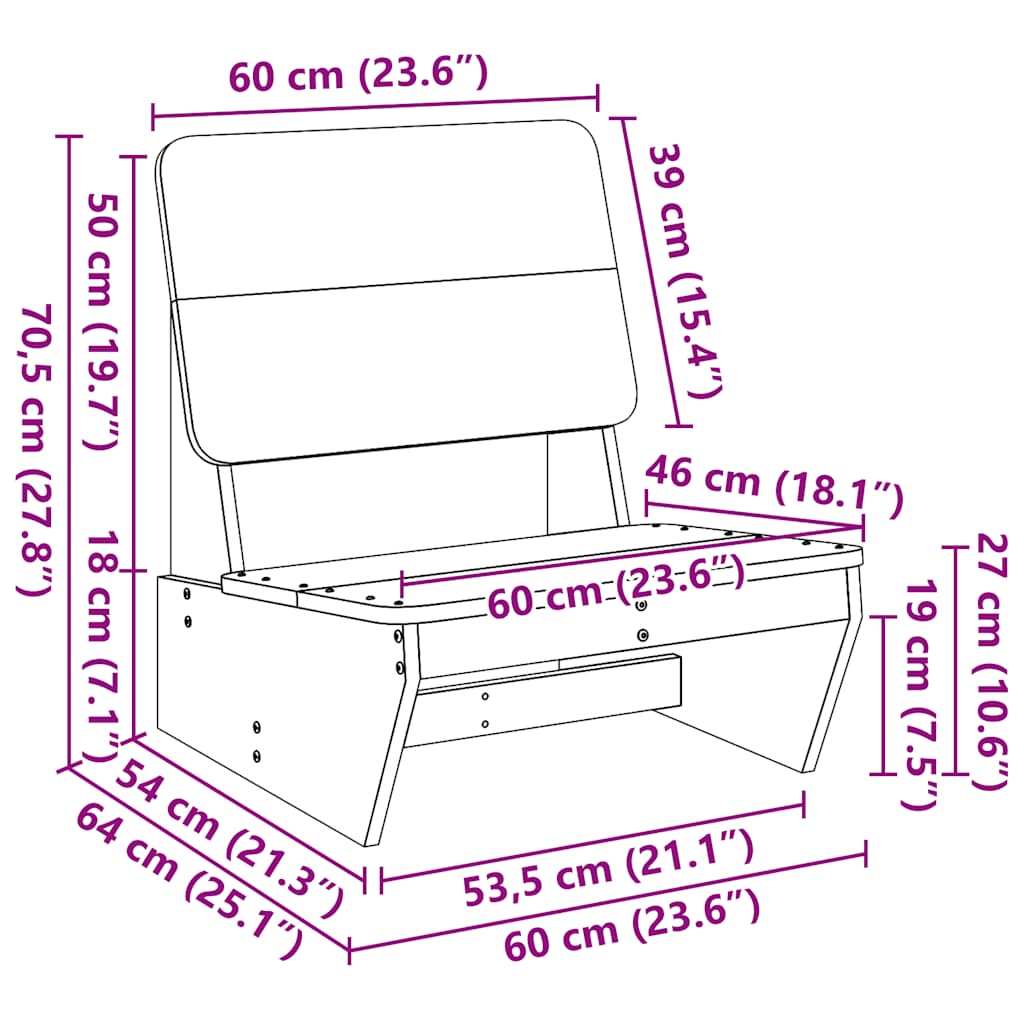 Gartenstuhl 60x64x70,5 cm Massivholz Douglasie