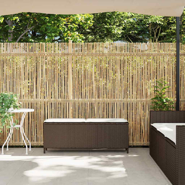 Gartenbank mit Kissen Grau 110x30x40,5 cm Poly Rattan