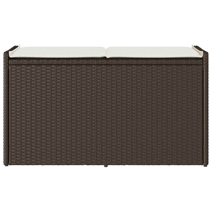 Outdoor-Sitzbank mit Stauraum und Kissen Braun 100 cm