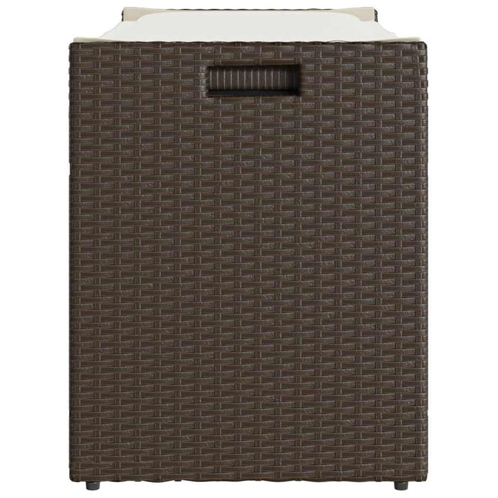 Outdoor-Sitzbank mit Stauraum und Kissen Braun 100 cm