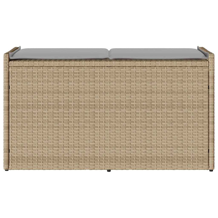 Outdoor-Sitzbank mit Stauraum und Kissen Beige 100 cm