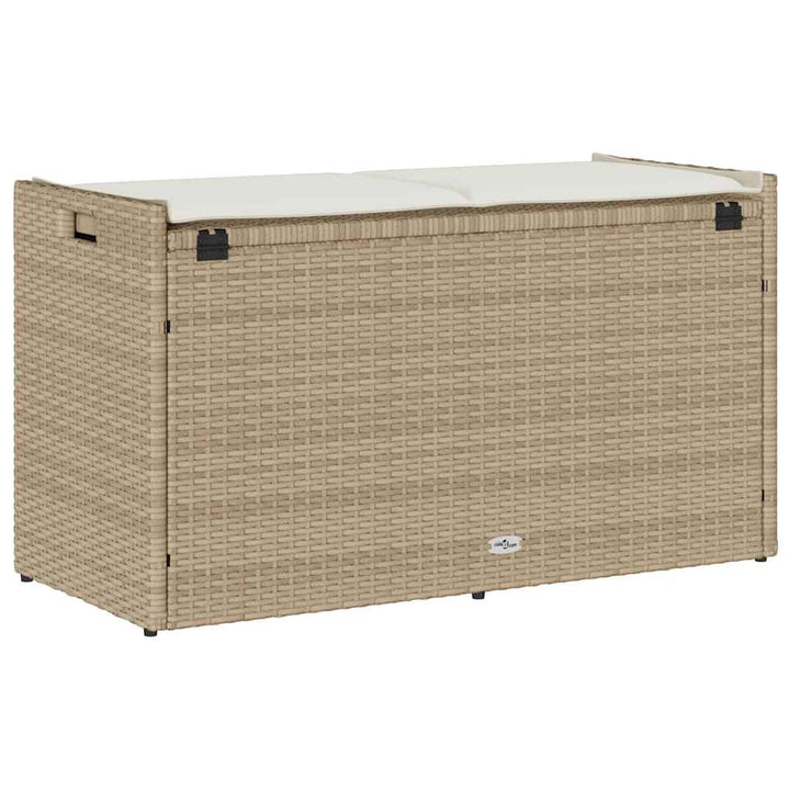 Outdoor-Sitzbank mit Stauraum und Kissen Beige 100 cm