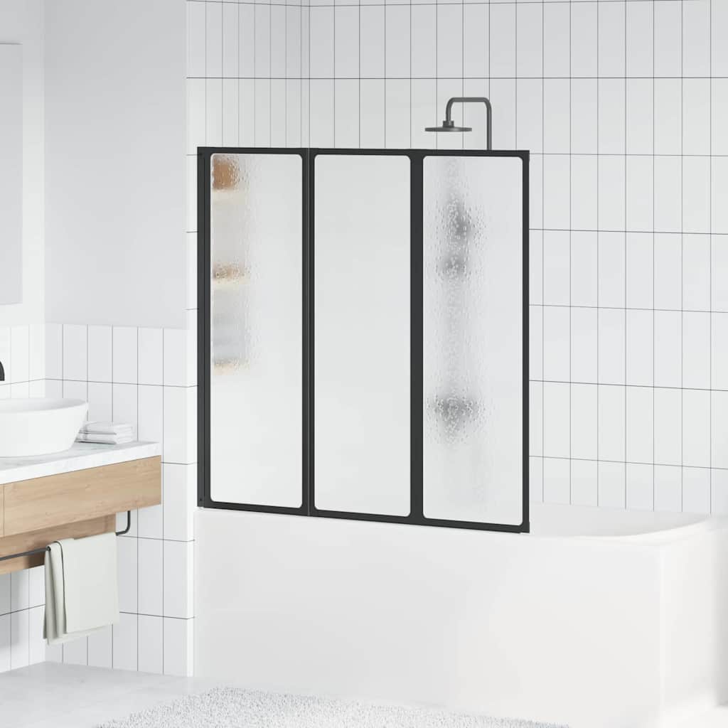 Duschwand Schwarz 120 x 2 x 117 cm Aluminium