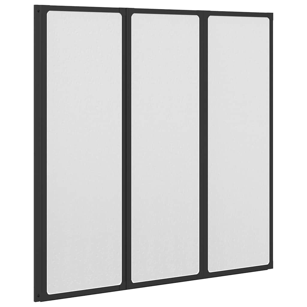Duschwand Schwarz 120 x 2 x 117 cm Aluminium
