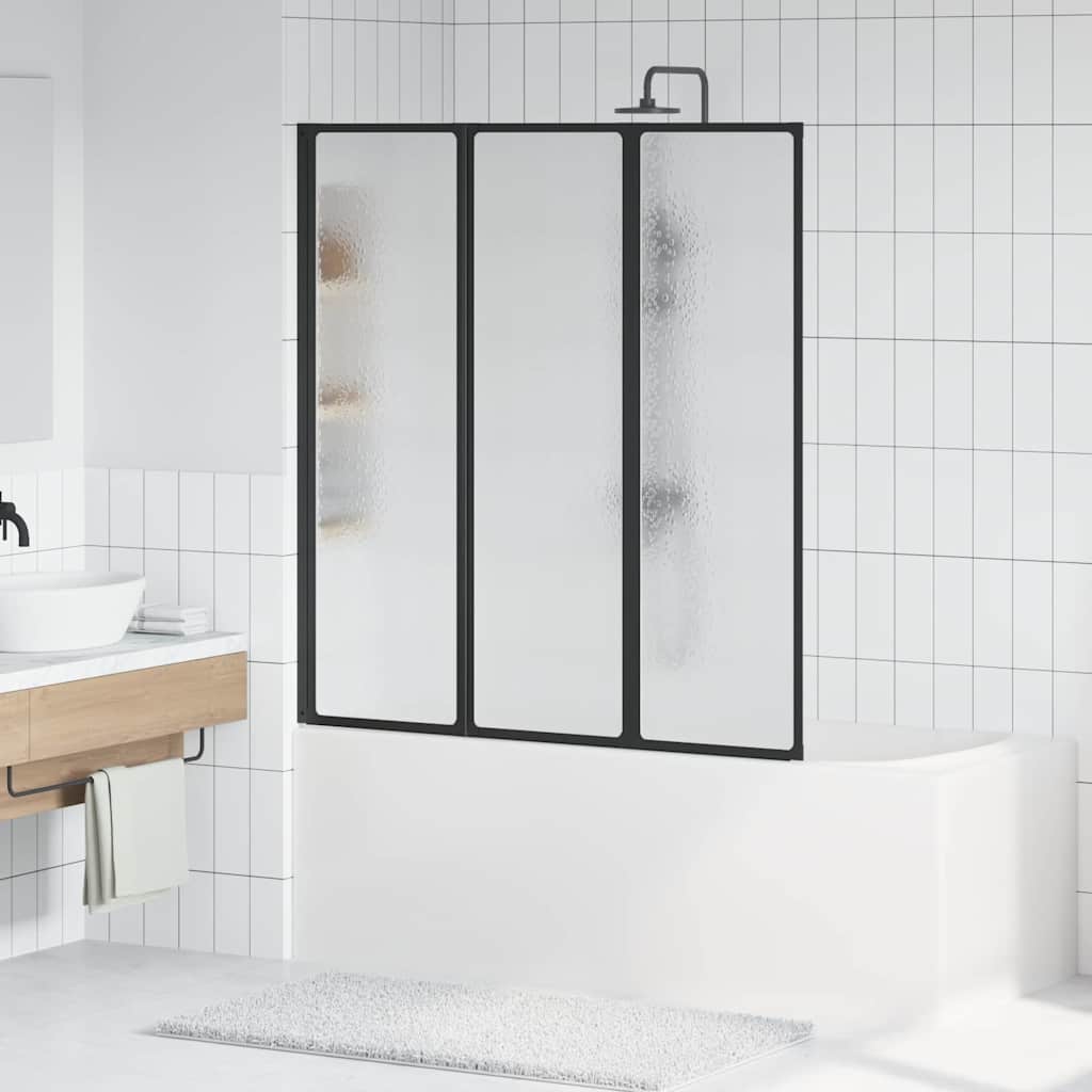 Duschwand Schwarz 132 x 2 x 140 cm Aluminium