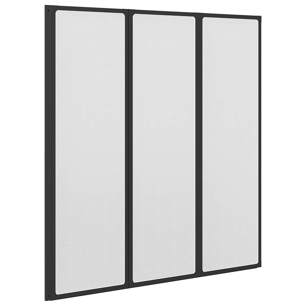 Duschwand Schwarz 132 x 2 x 140 cm Aluminium