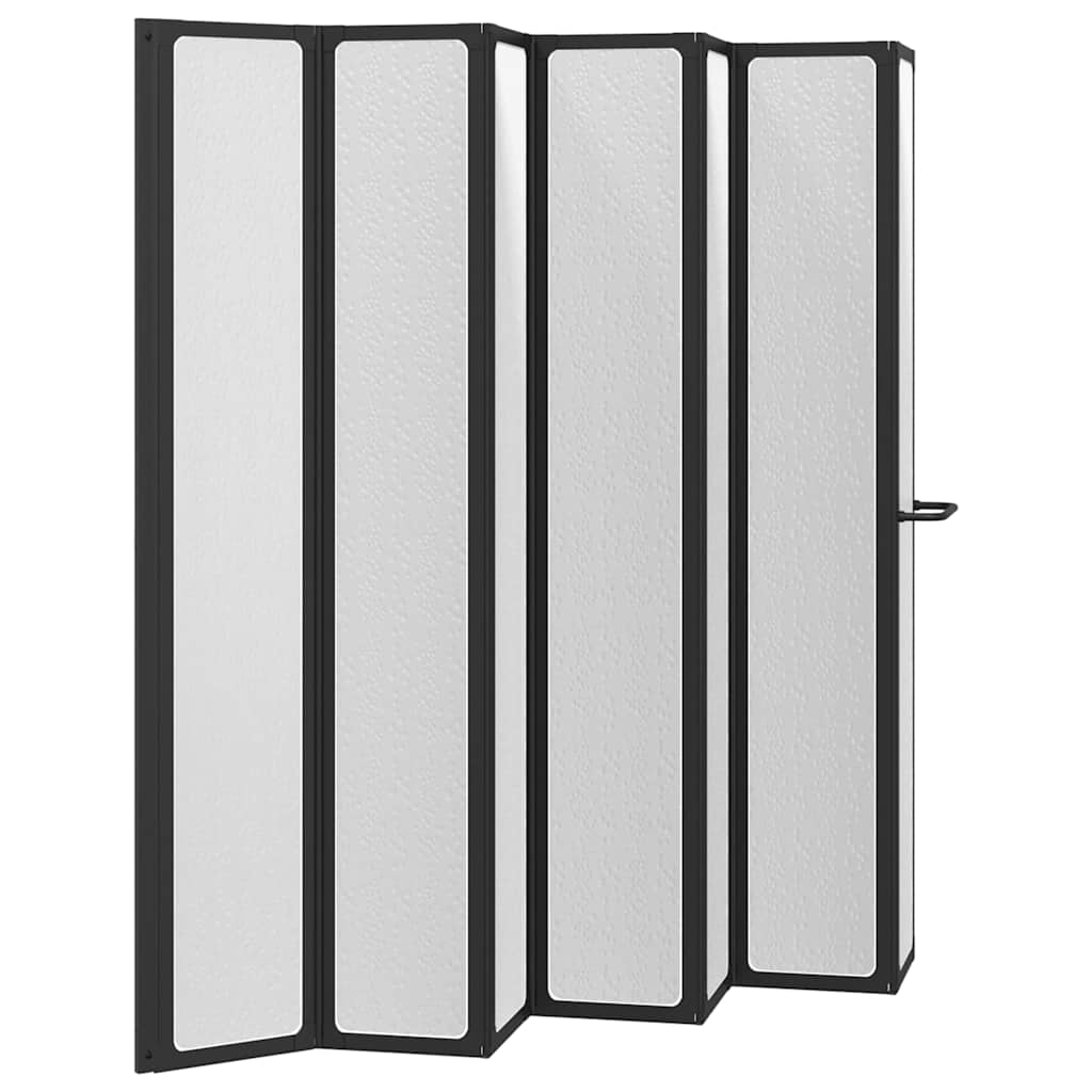 Duschwand Falten Other Manuell Schwarz 168 x 140 cm Aluminium