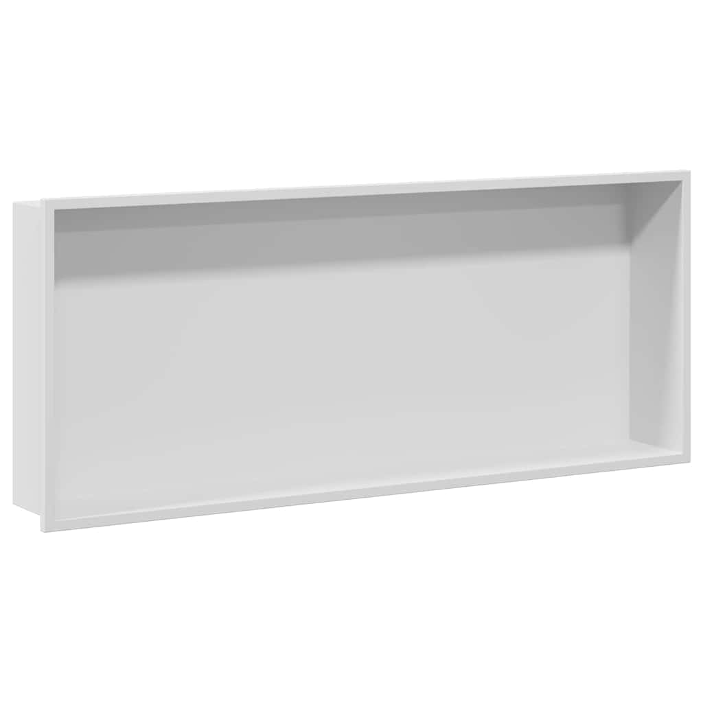 Duschnische Weiß 75 x 30 x 9.5 cm Edelstahl