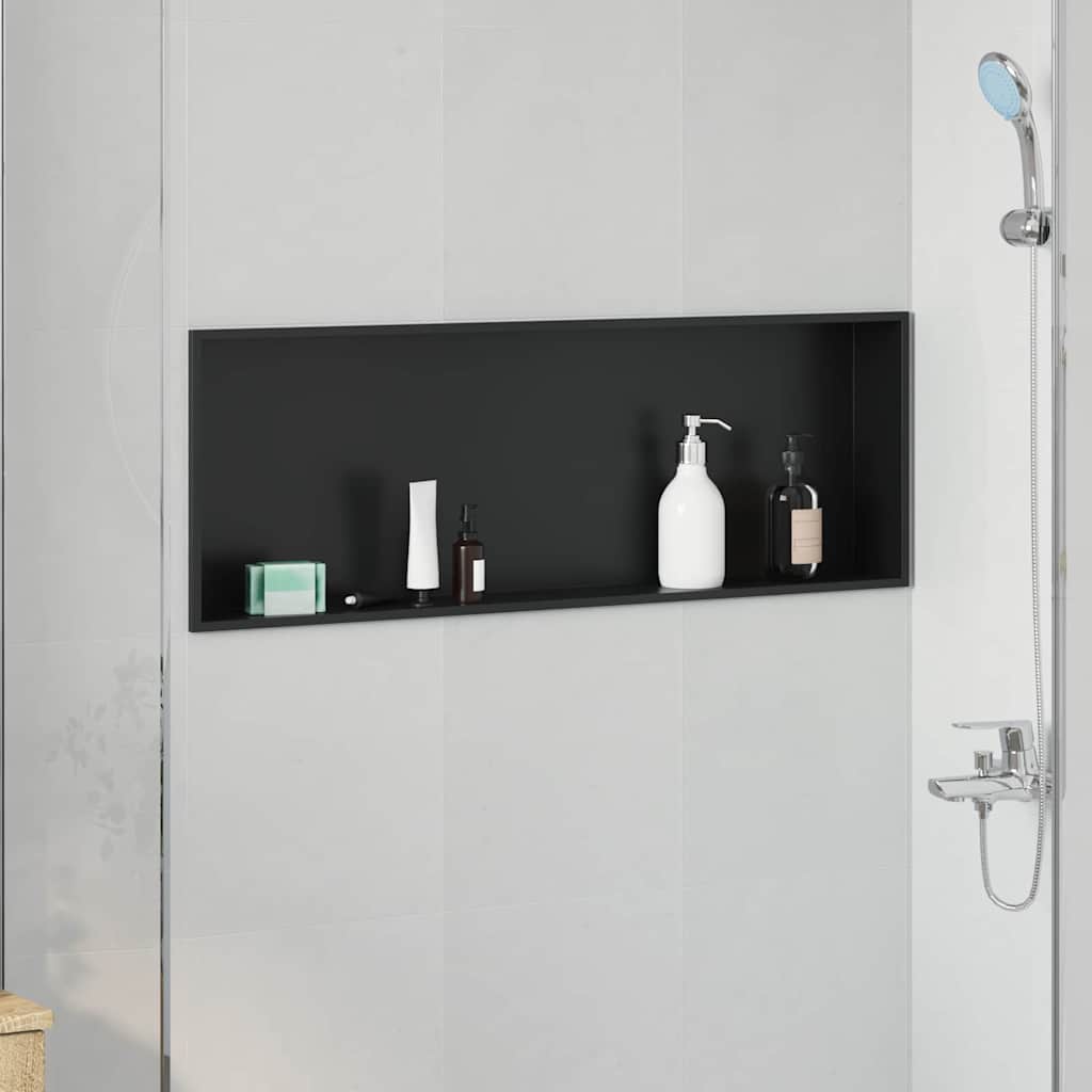 Duschnische Schwarz 90 x 30 x 9.5 cm Edelstahl