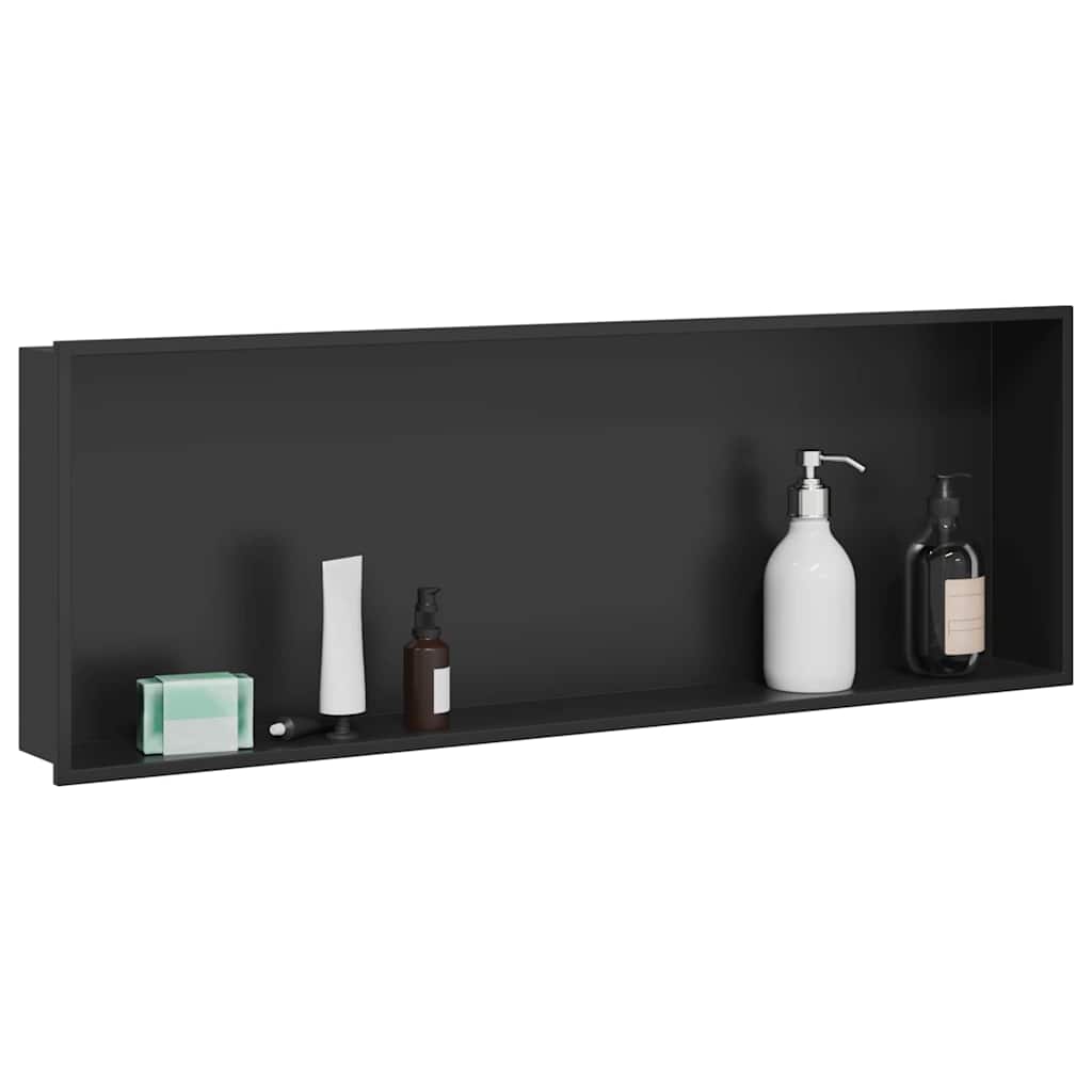 Duschnische Schwarz 90 x 30 x 9.5 cm Edelstahl