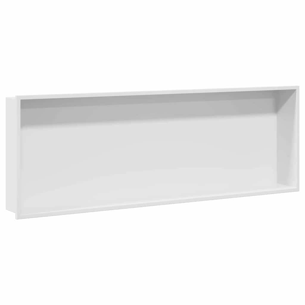 Duschnische Weiß 90 x 30 x 9.5 cm Edelstahl