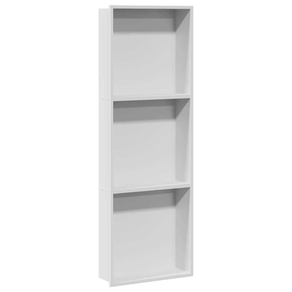 Duschnische Weiß 90 x 30 x 9.5 cm Edelstahl