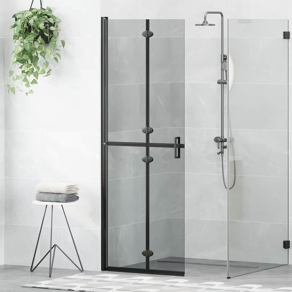 Walk-in Duschwand Schwarz und dunkel-transparent 70 x 190 cm
