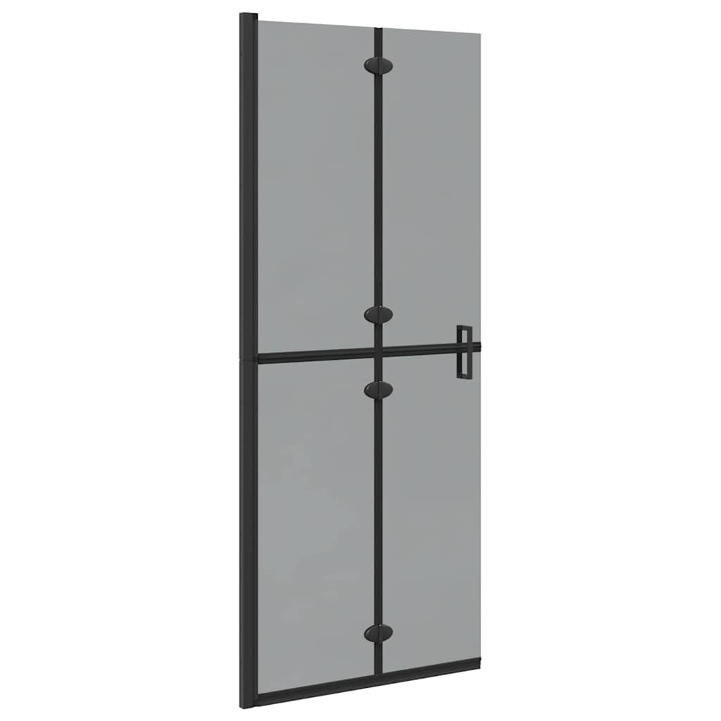 Walk-in Duschwand Schwarz und dunkel-transparent 80 x 190 cm