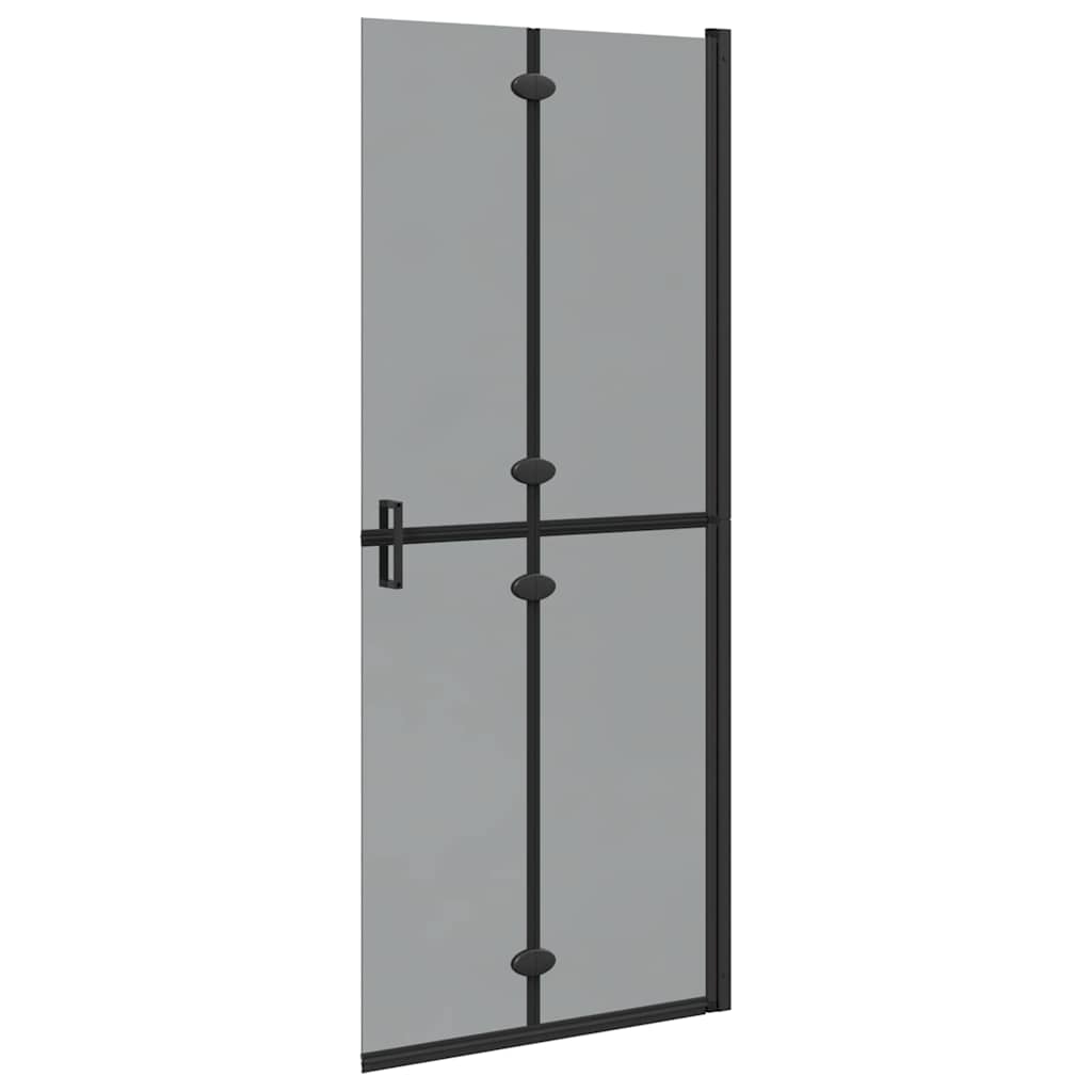Walk-in Duschwand Schwarz und dunkel-transparent 80 x 190 cm