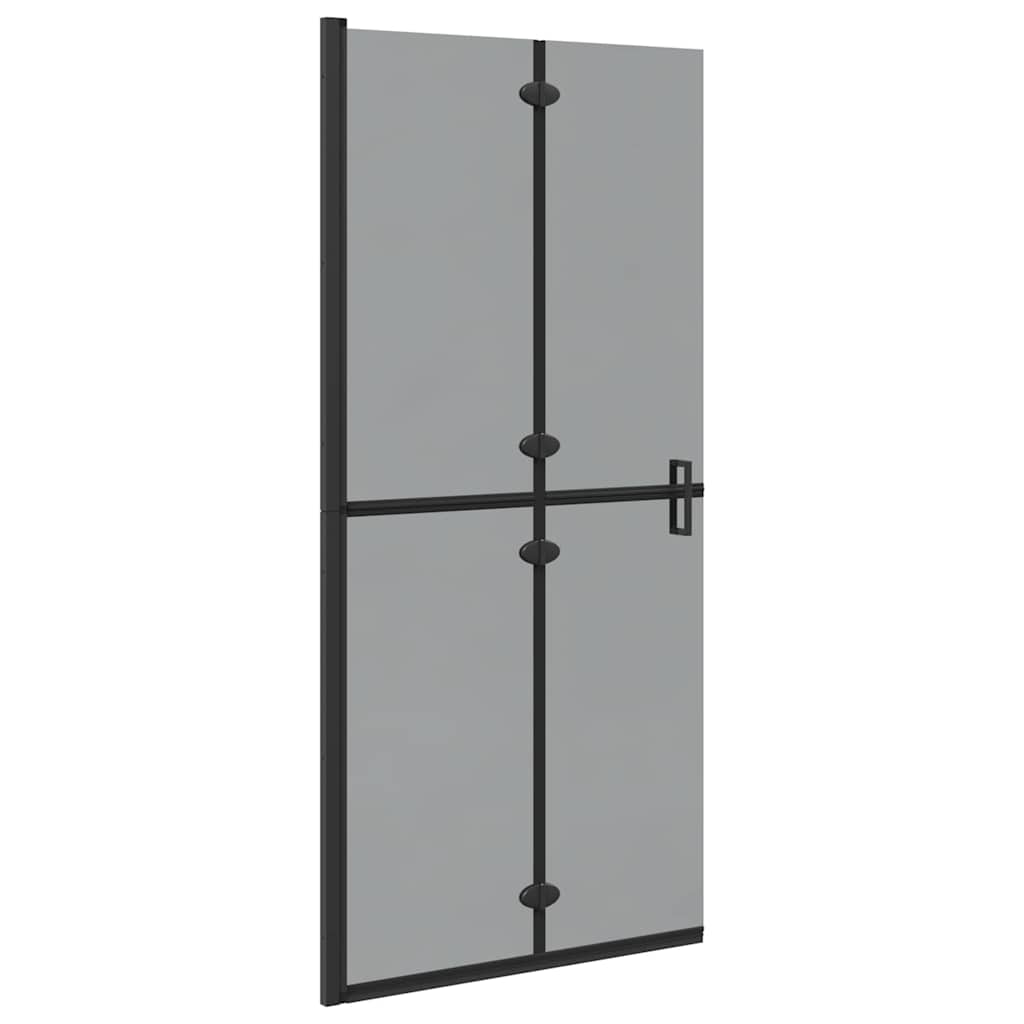 Walk-in Duschwand Schwarz und dunkel-transparent 90 x 190 cm