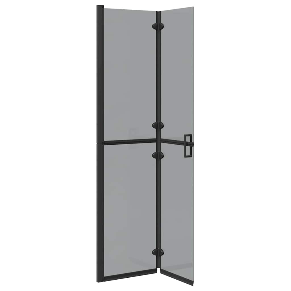 Walk-in Duschwand Schwarz und dunkel-transparent 90 x 190 cm