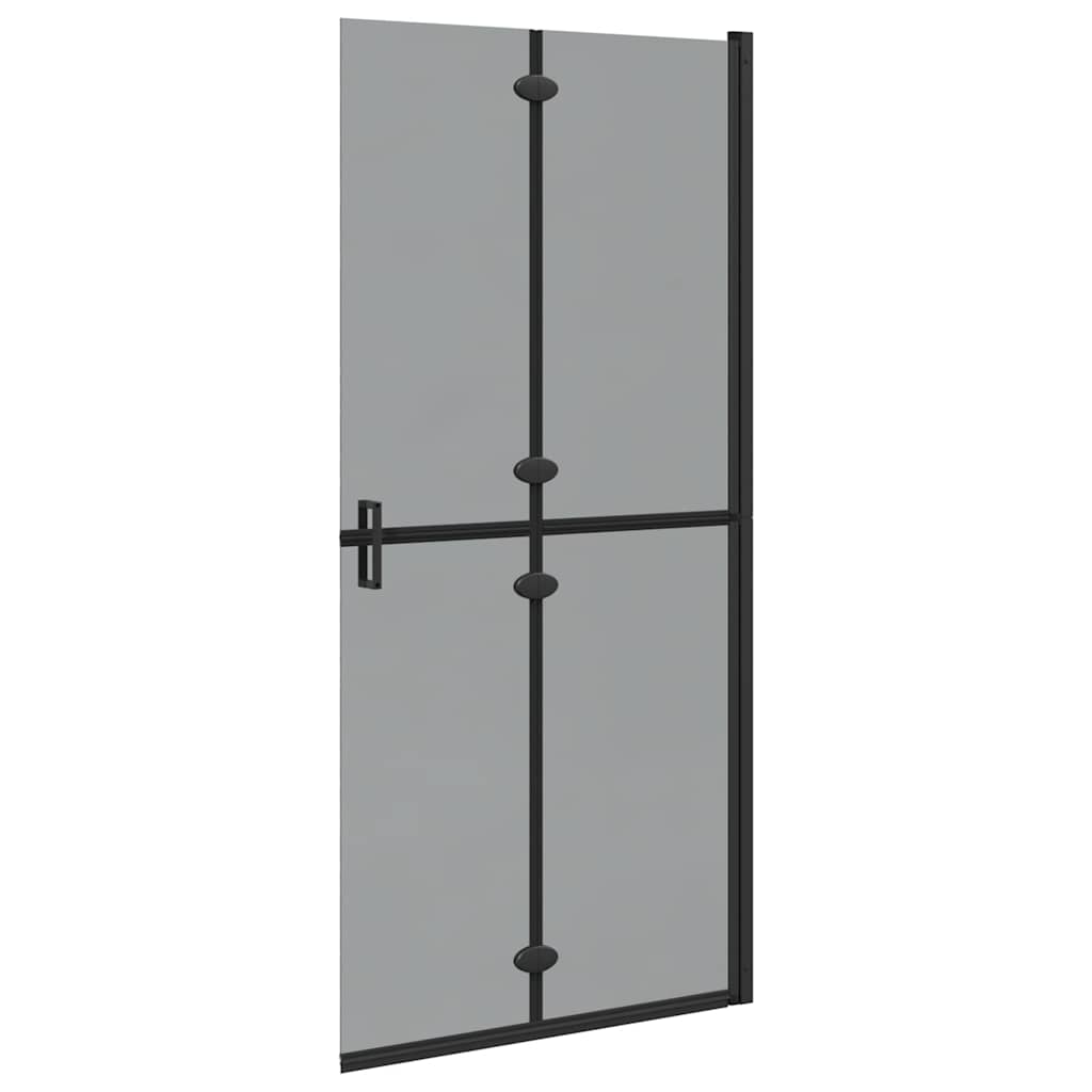 Walk-in Duschwand Schwarz und dunkel-transparent 90 x 190 cm