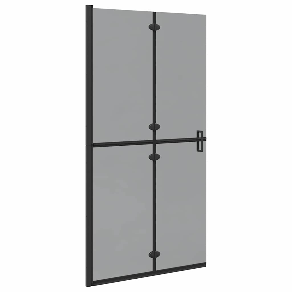 Walk-in Duschwand Schwarz und dunkel-transparent 100 x 190 cm
