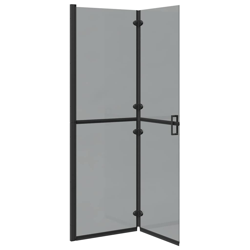 Walk-in Duschwand Schwarz und dunkel-transparent 120 x 190 cm