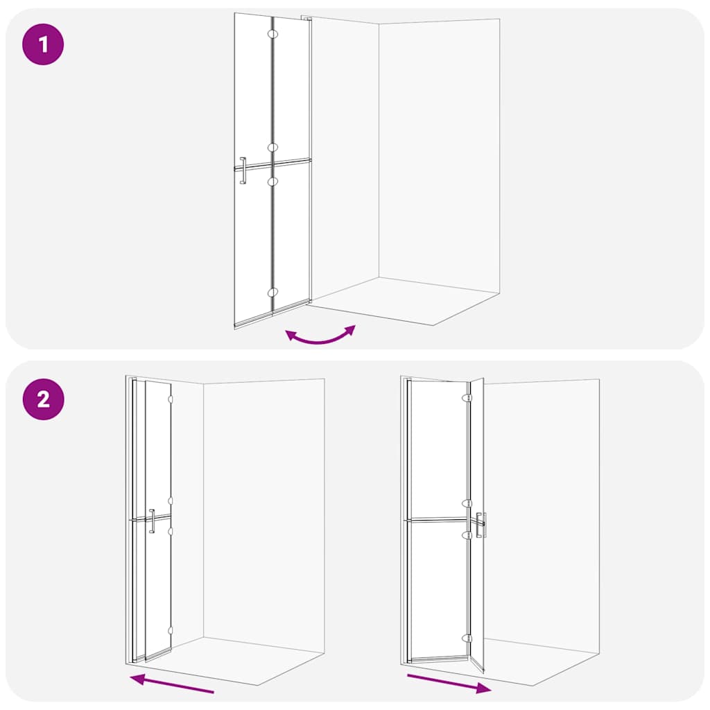 Walk-in Duschwand Sonstiges Golden und Transparent 80 x 190 cm