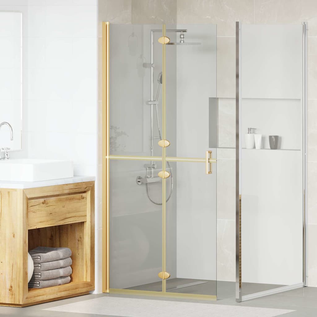 Walk-in Duschwand Sonstiges Golden und Transparent 90 x 190 cm