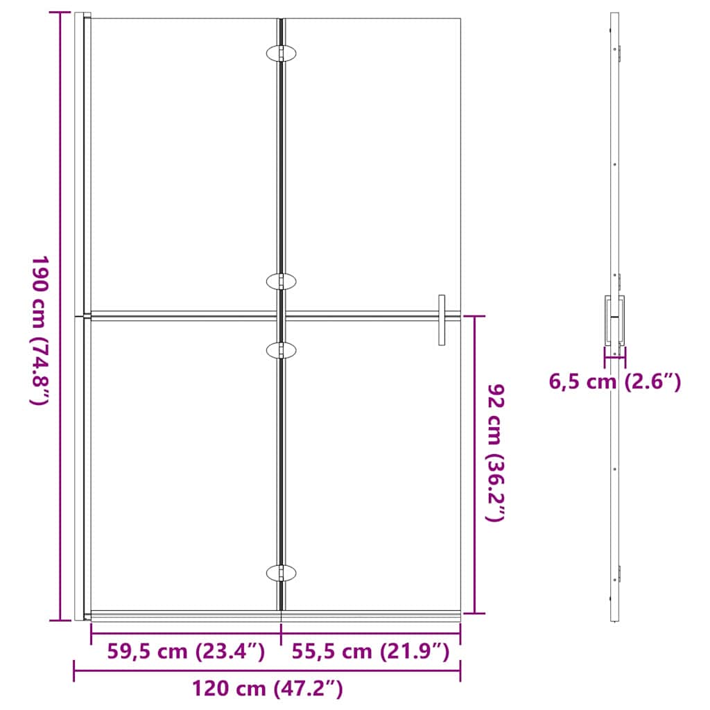 Walk-in Duschwand Sonstiges Golden und Transparent 120 x 190 cm