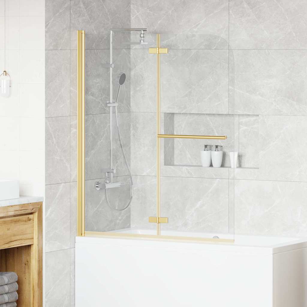 Shower enclosure gold 120 x 140 cm tempered safety glass and aluminum