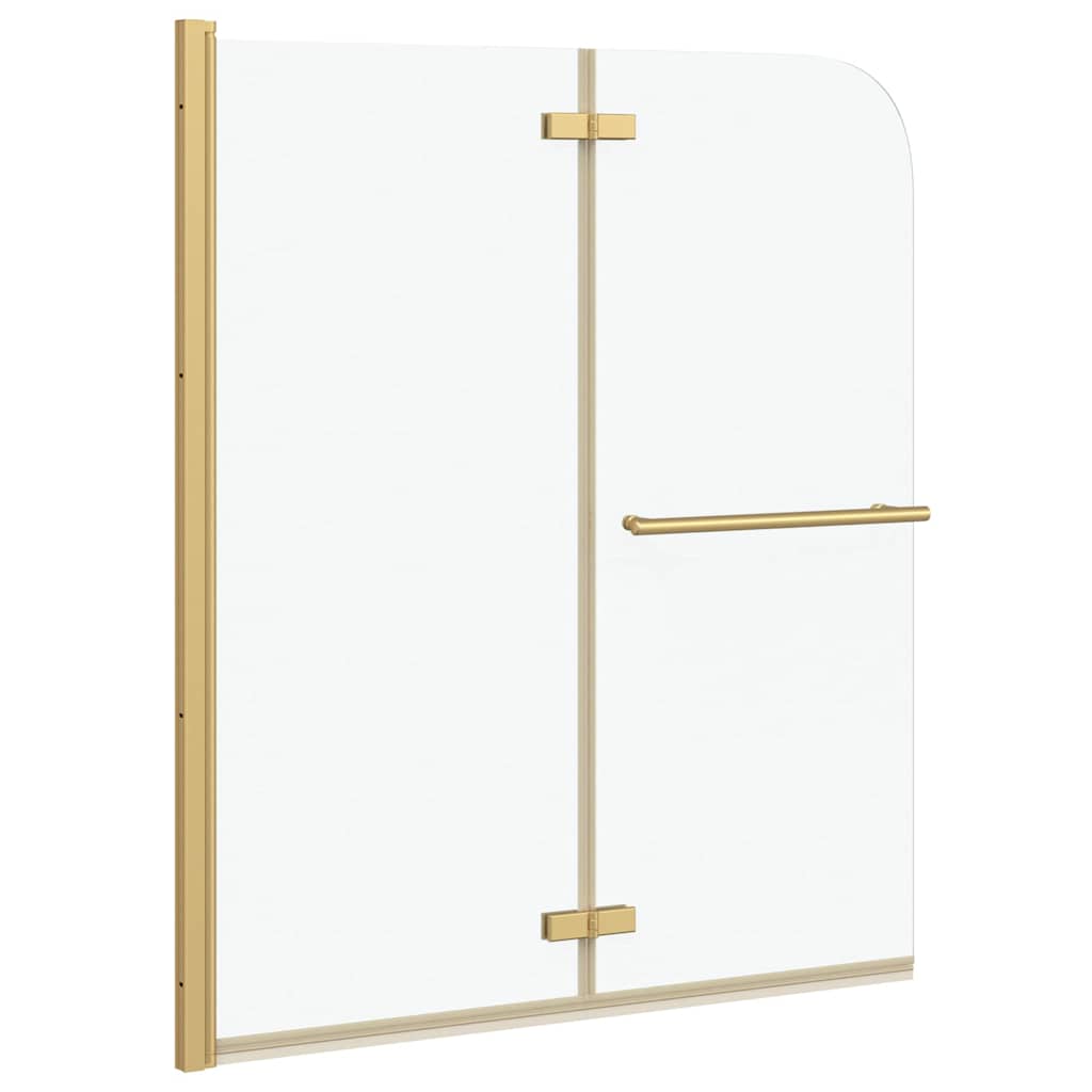 Shower enclosure gold 120 x 140 cm tempered safety glass and aluminum
