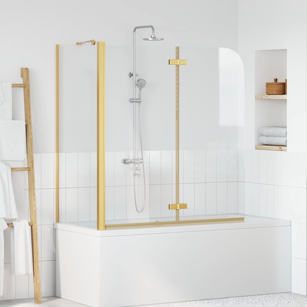 Shower enclosure gold 120 x 68 x 130 cm tempered safety glass and aluminum