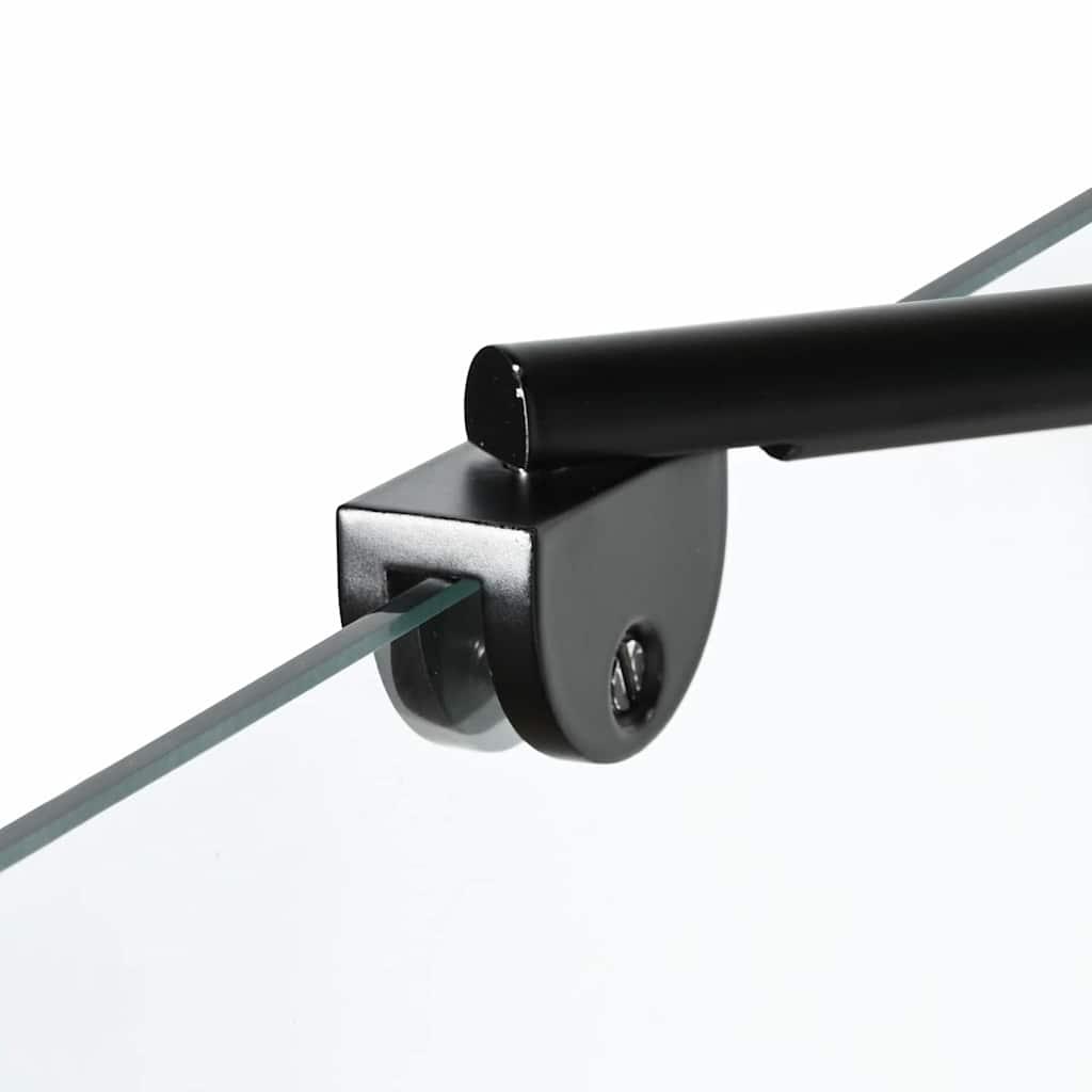 Bad-Duschschirm Schwarz und Transparent 116 x 67 x 129.5 cm