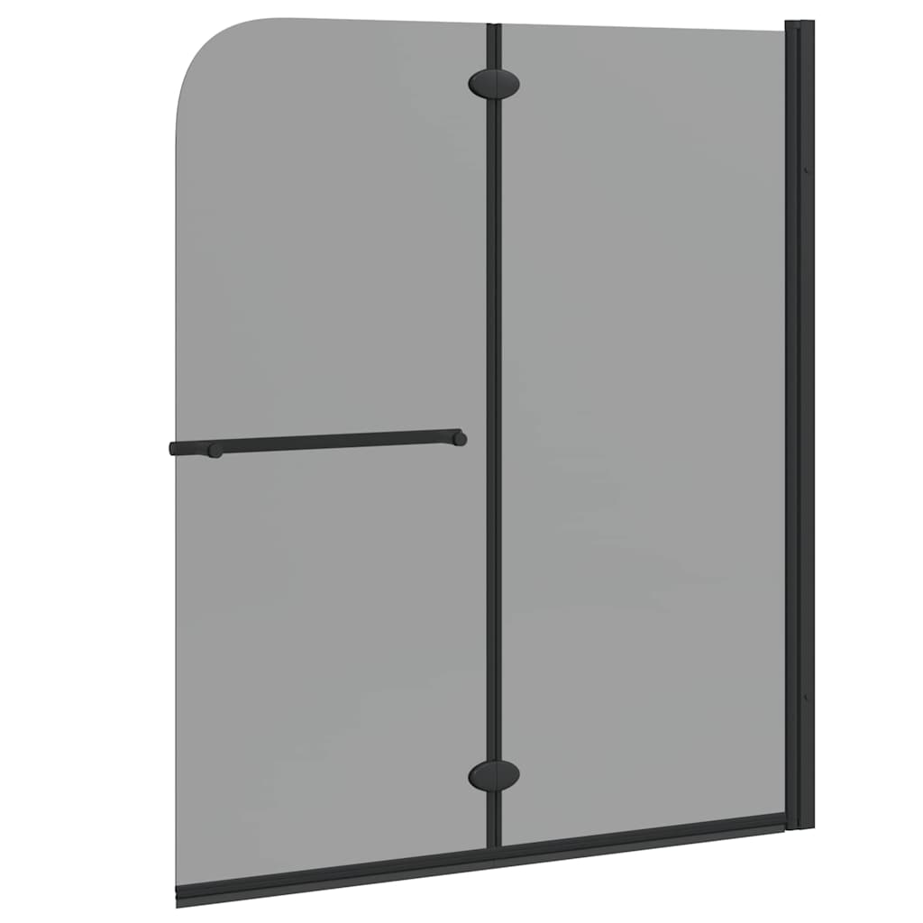 Duschabtrennung Schwarz 95 x 140 cm ESG-Glas und Aluminium