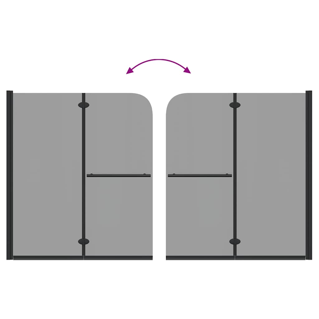 Duschabtrennung Schwarz 95 x 140 cm ESG-Glas und Aluminium