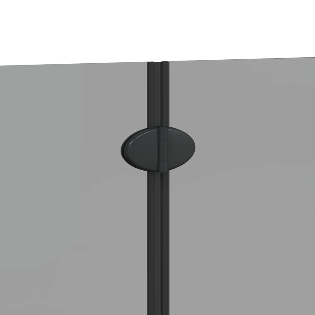 Duschabtrennung Schwarz 120 x 140 cm ESG-Glas und Aluminium