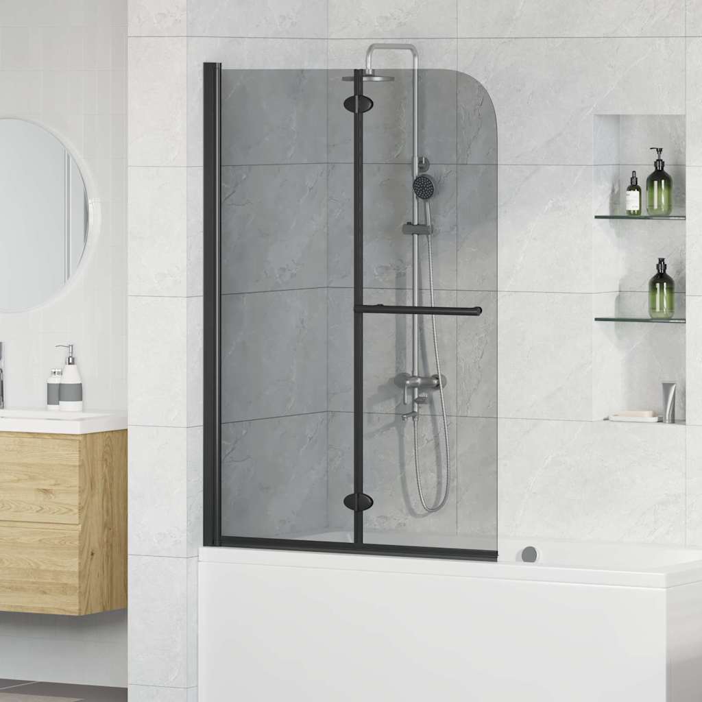 Shower enclosure black 120 x 140 cm tempered safety glass and aluminum