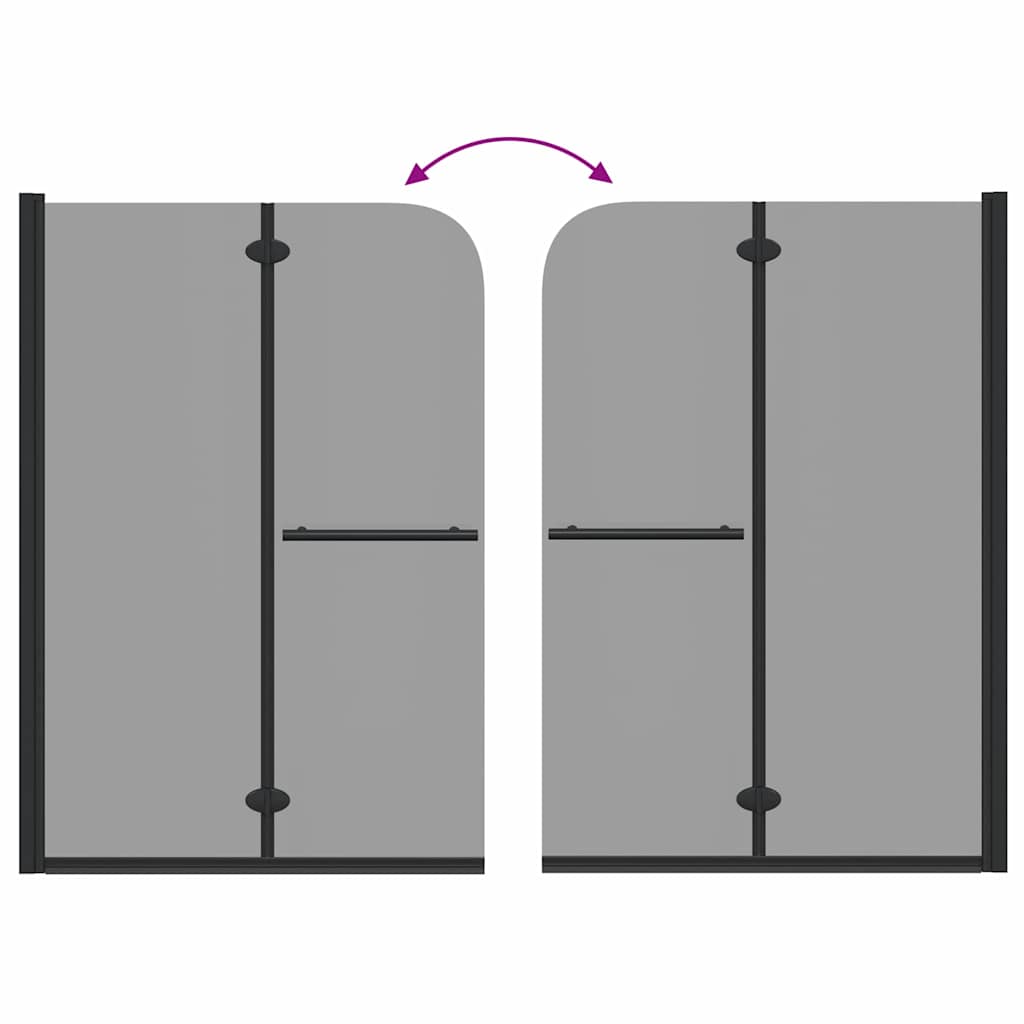 Duschabtrennung Schwarz 120 x 140 cm ESG-Glas und Aluminium