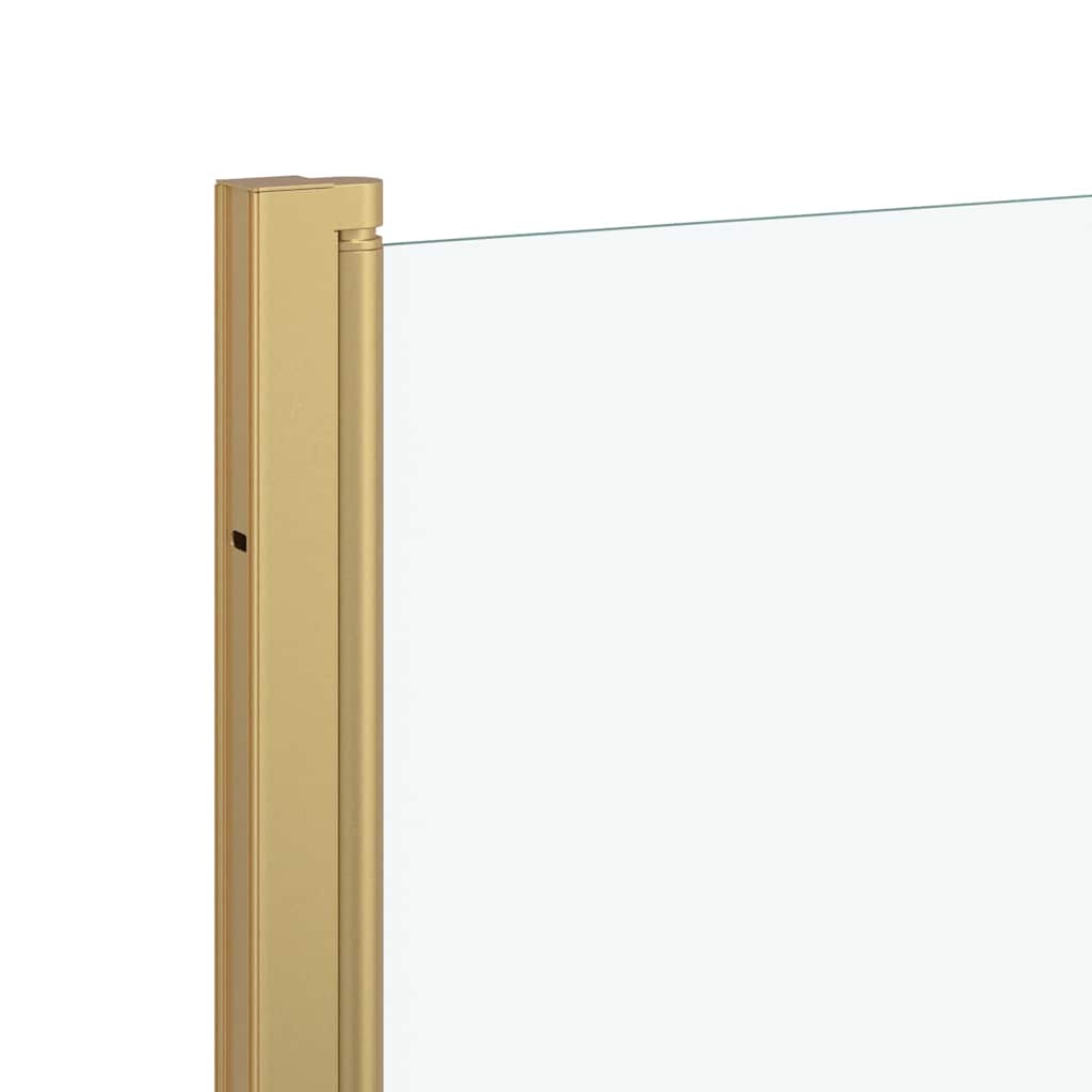 Shower enclosure gold 130 x 138 cm tempered safety glass and aluminum
