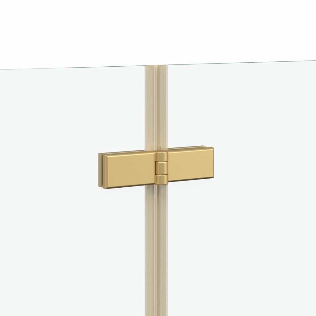 Shower enclosure gold 130 x 138 cm tempered safety glass and aluminum