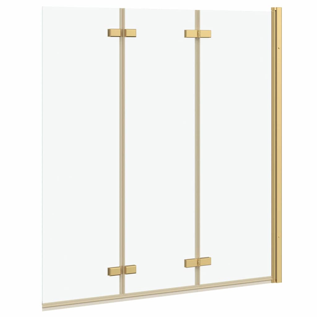 Shower enclosure gold 130 x 138 cm tempered safety glass and aluminum