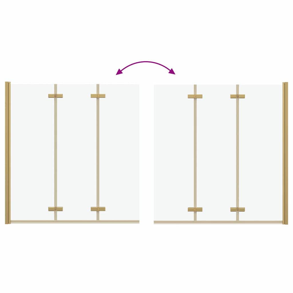 Shower enclosure gold 130 x 138 cm tempered safety glass and aluminum