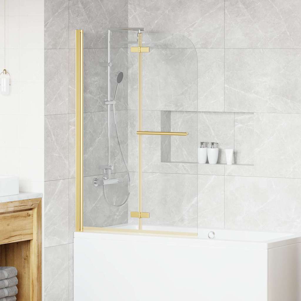 Shower enclosure gold 95 x 140 cm tempered safety glass and aluminum