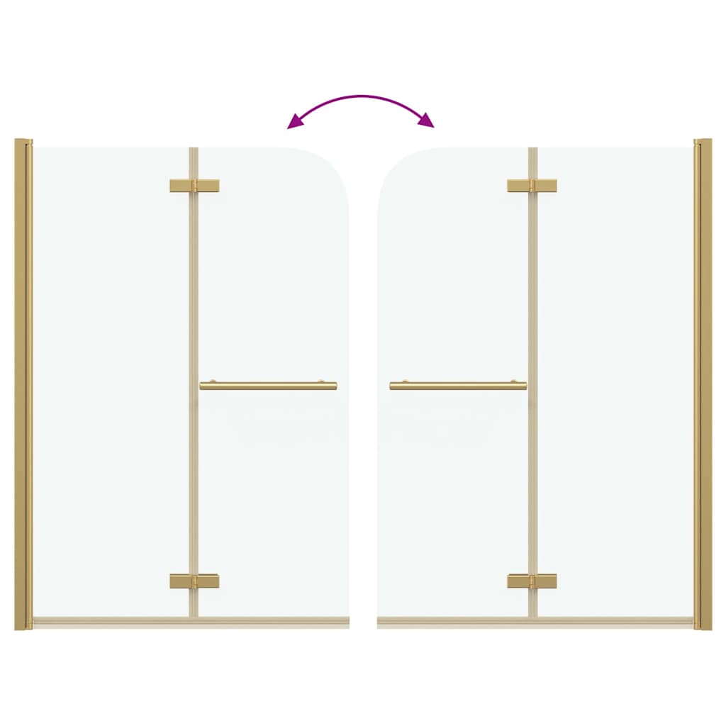 Duschabtrennung Gold 95 x 140 cm ESG-Glas und Aluminium