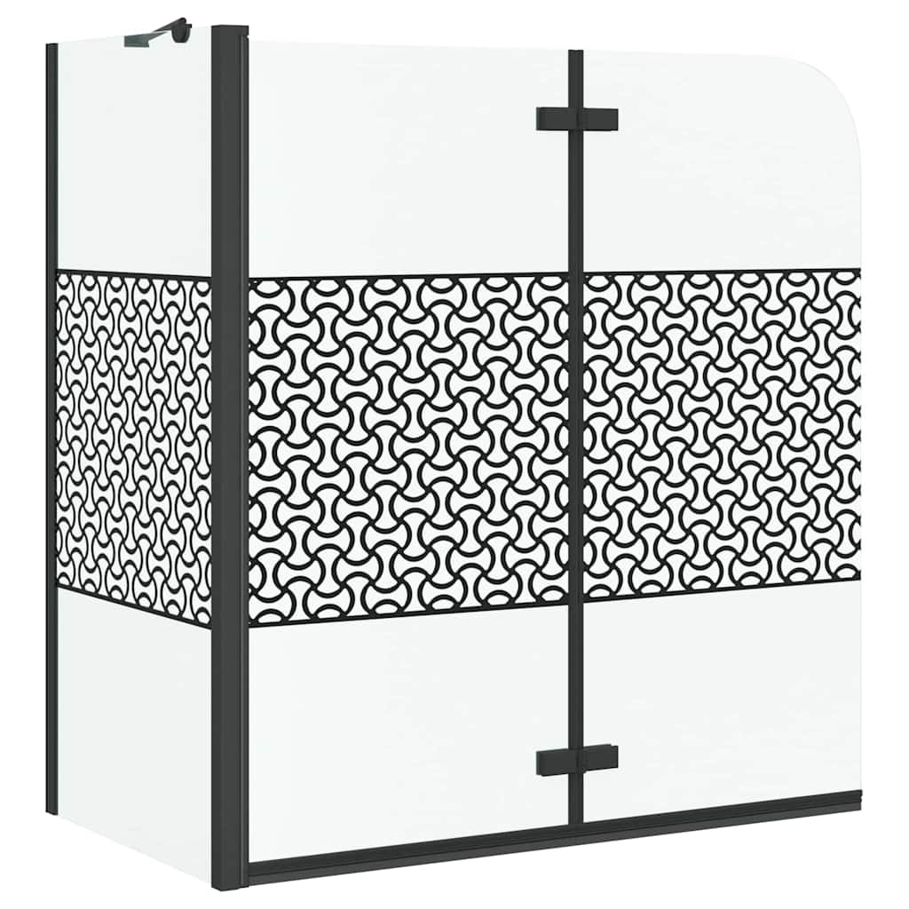 Bathroom partition, geometric design, black, 120 x 67 x 129 cm
