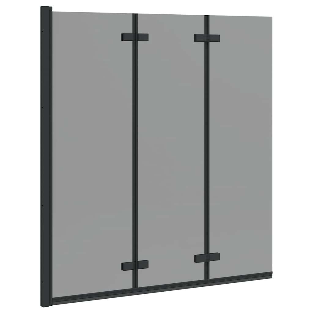 Shower enclosure black 130 x 138 cm tempered safety glass and aluminum