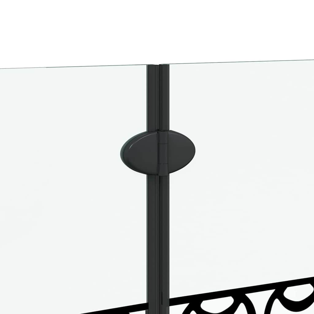 Duschabtrennung Schwarz und Transparent 130 x 130 cm Gehärtetes Glas