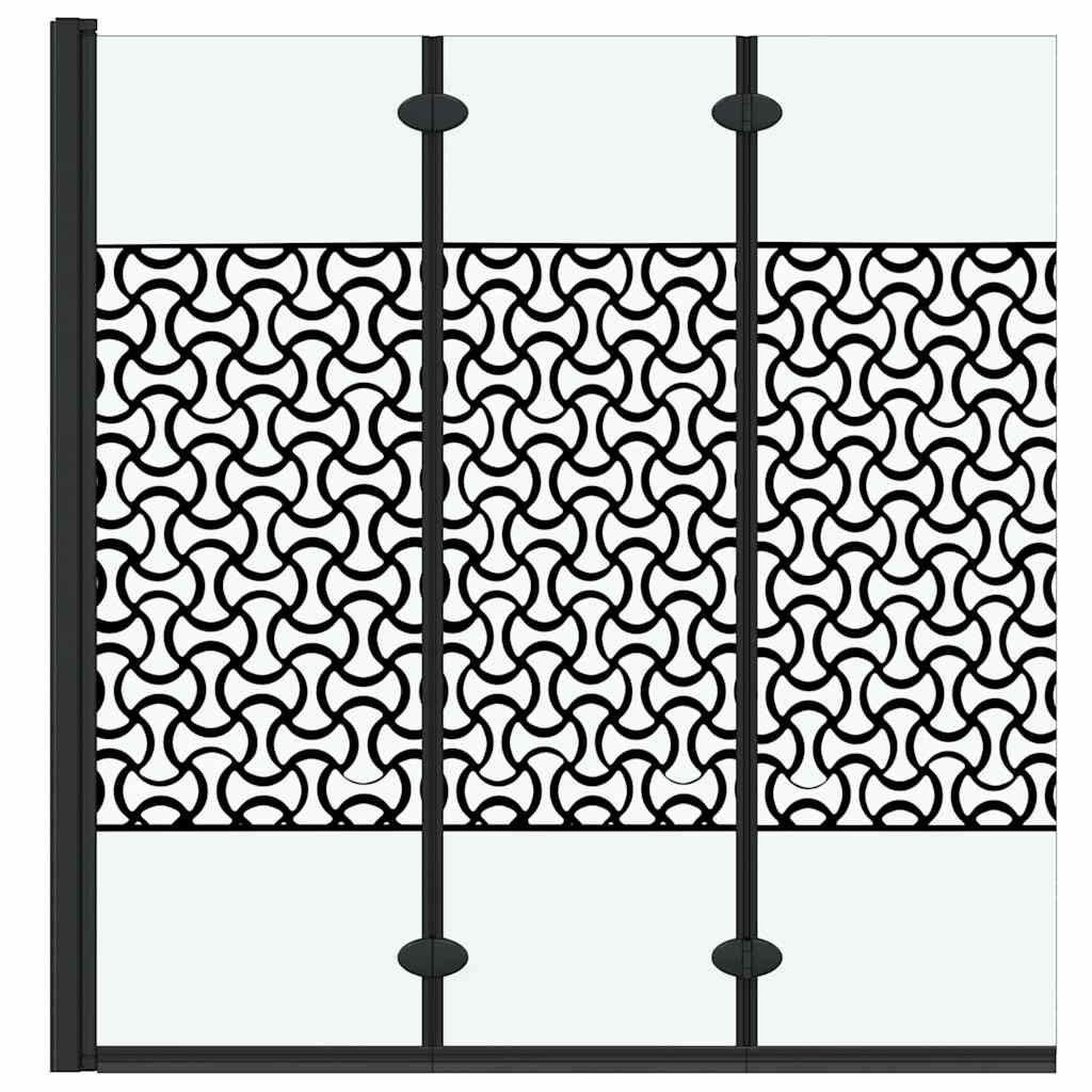 Duschabtrennung Schwarz und Transparent 130 x 130 cm Gehärtetes Glas